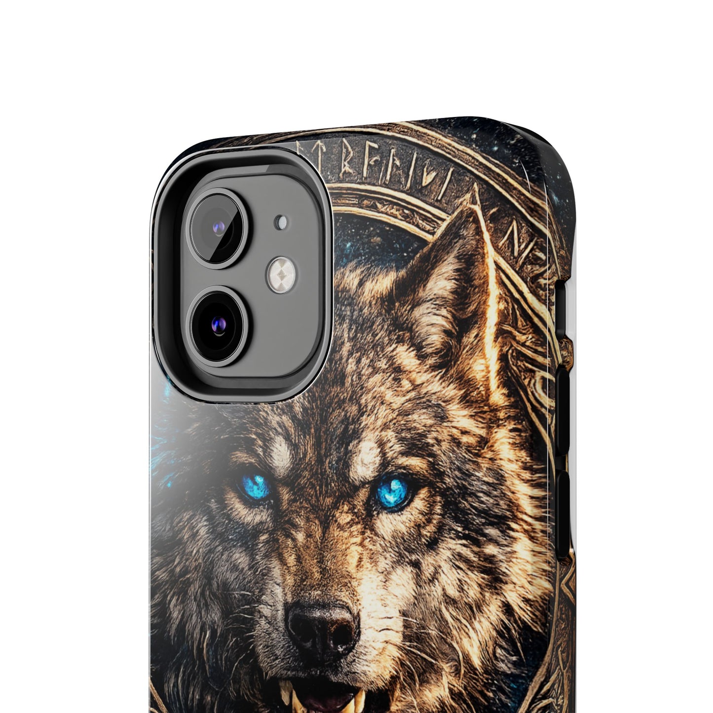 Wolf Pentagram Phone Case - Rugged Mystic Phone Cover with Glowing Blue Eyes