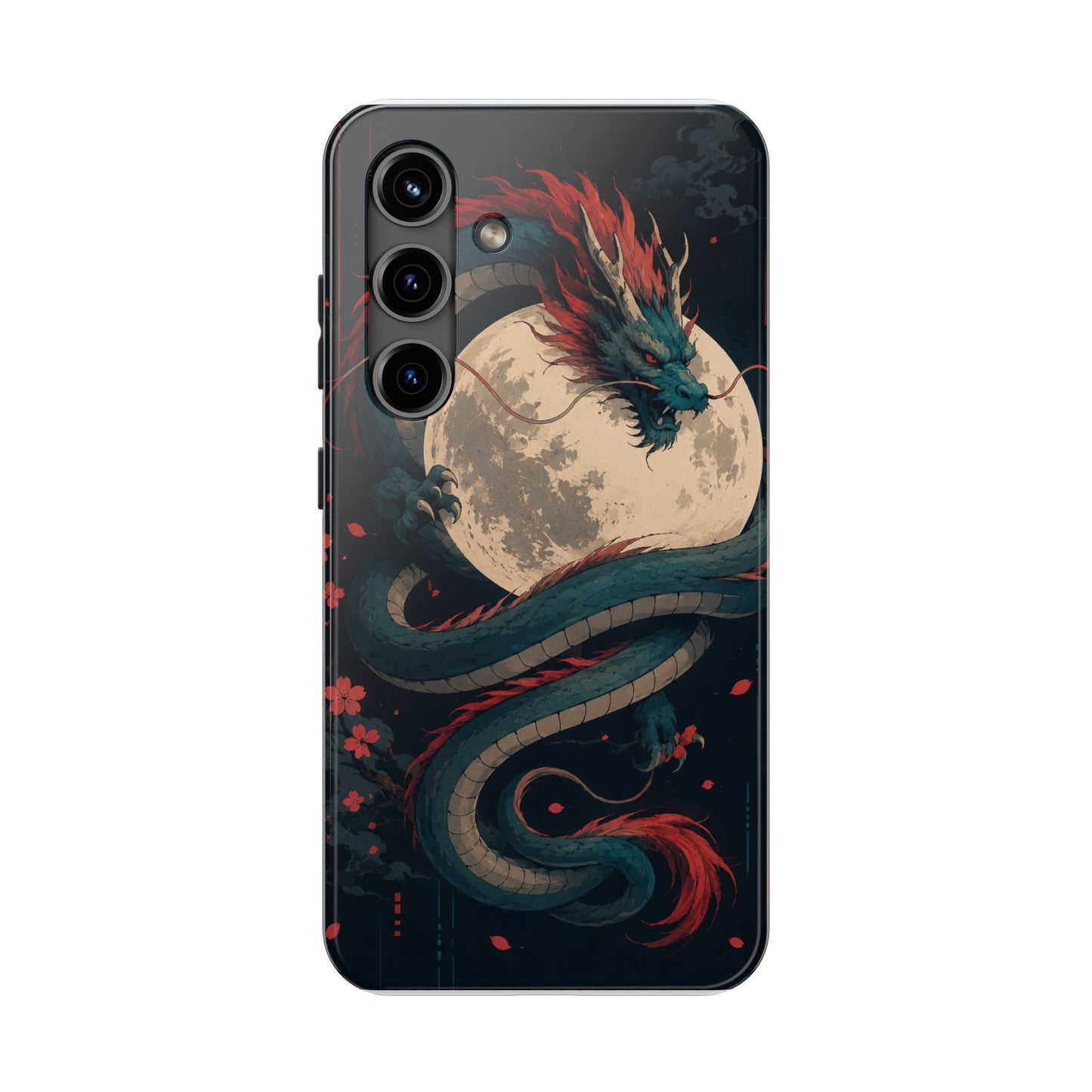 Dragon Moon Phone Case — Mythic Asian Serpent Design Tough Case