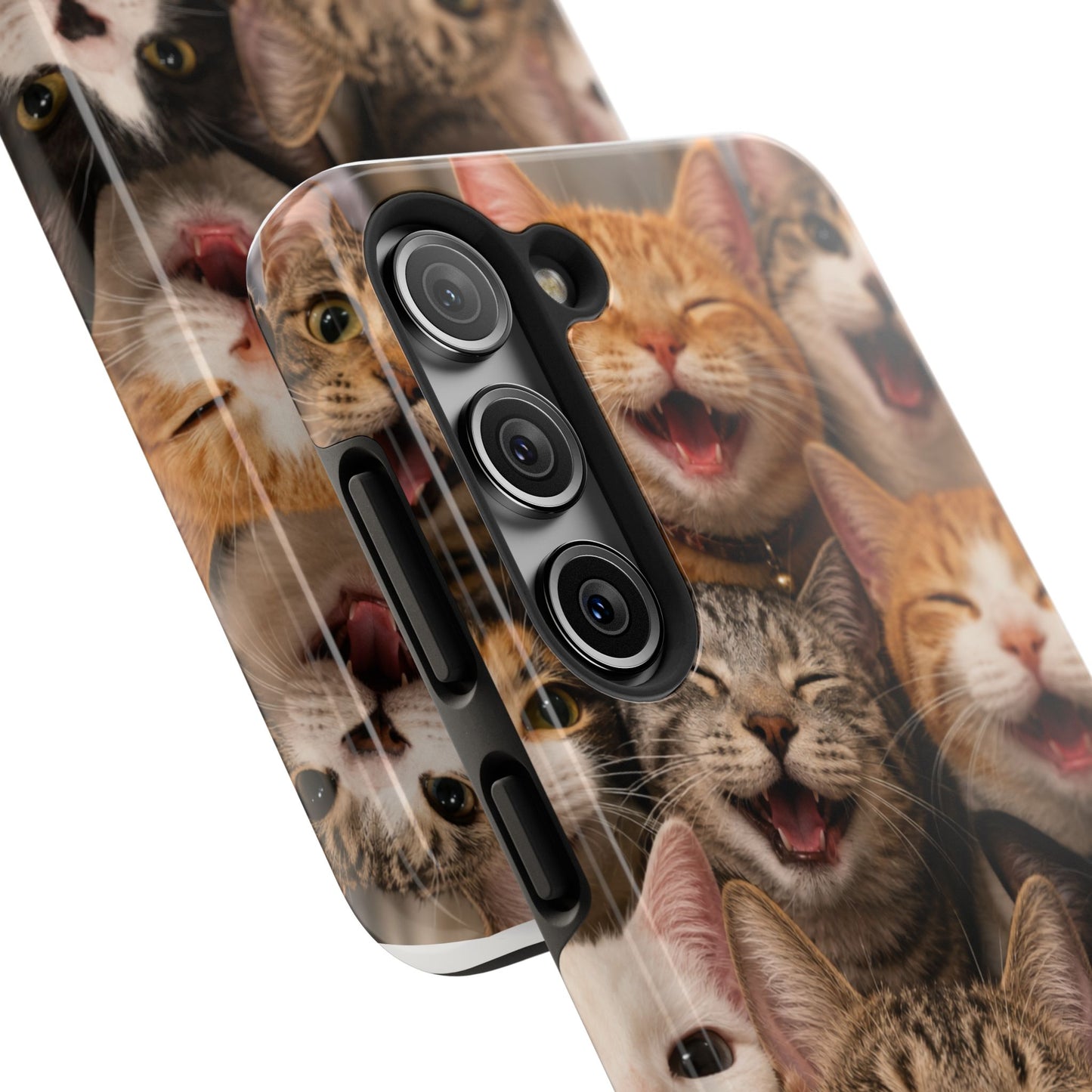 Tough Smiling Cats Collage Phone Case – Cute Cat Faces for iPhone