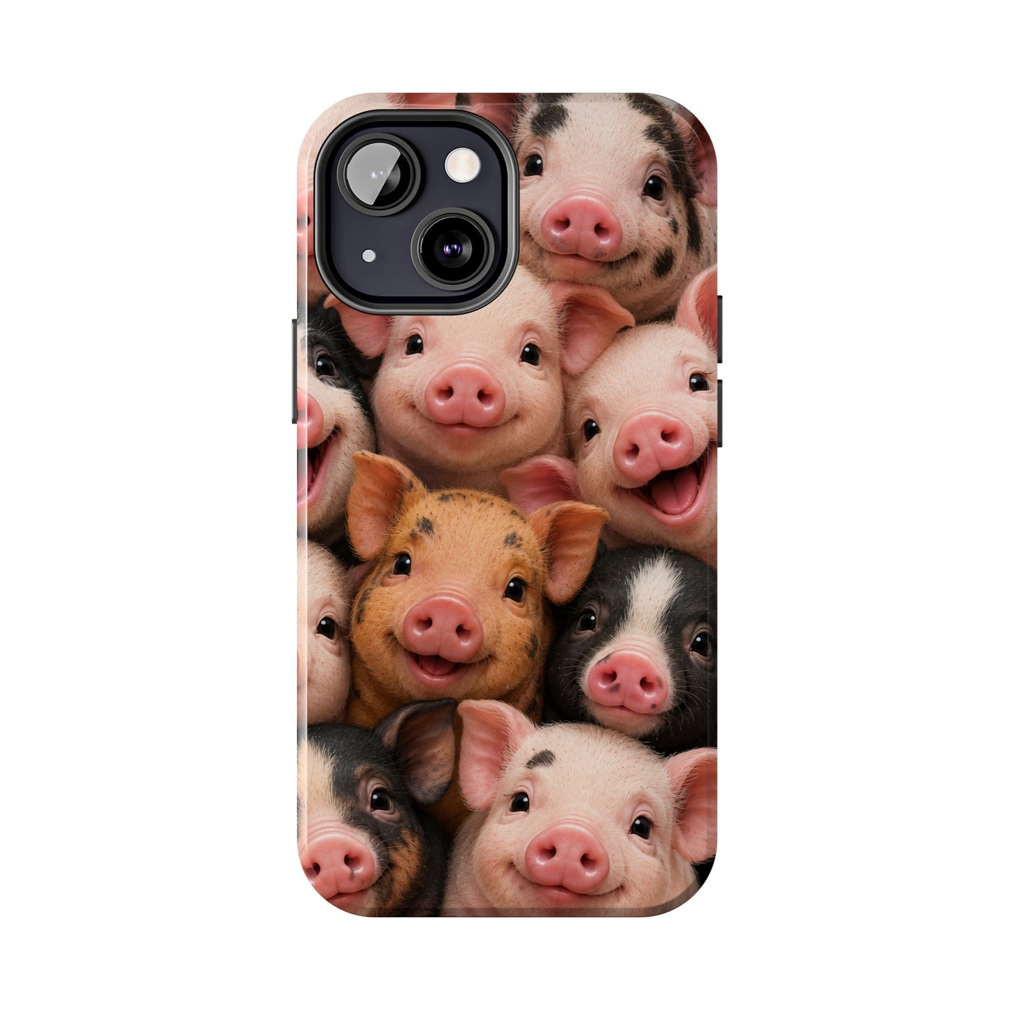 Pig Faces Tough Phone Case — Cute Farm Animal iPhone Protective Cover