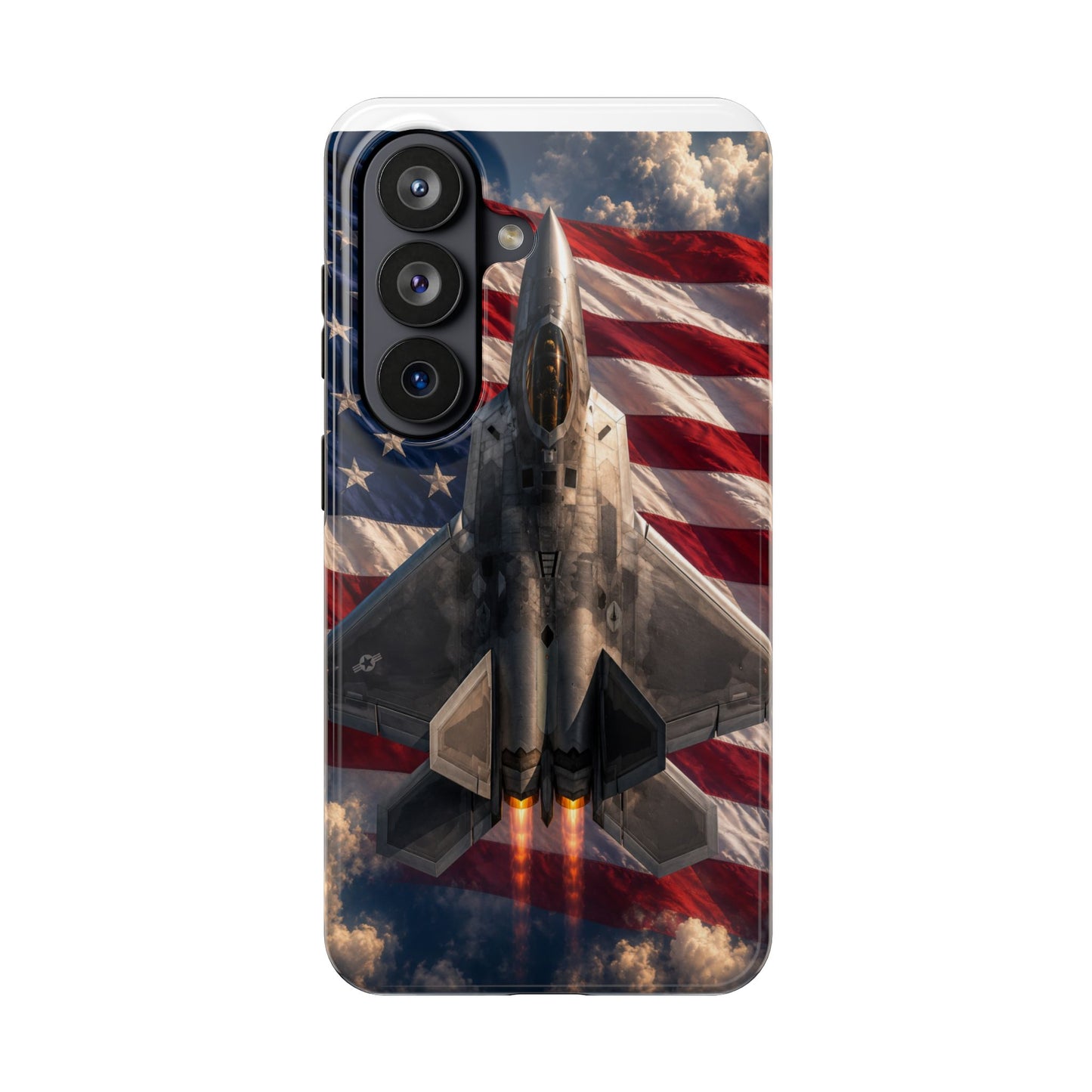 Patriotic Fighter Jet Tough Phone Case — American Flag Military iPhone Case