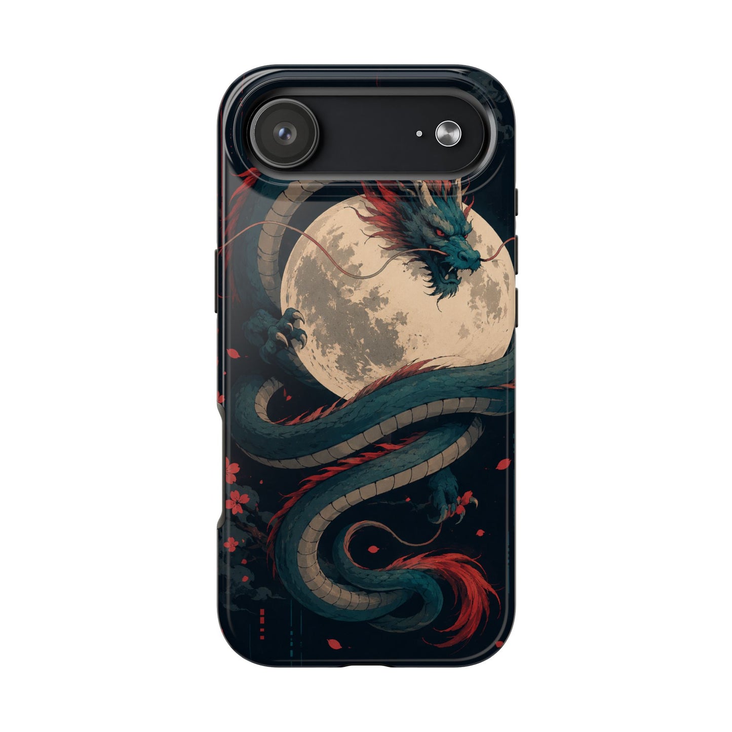 Dragon Moon Phone Case — Mythic Asian Serpent Design Tough Case