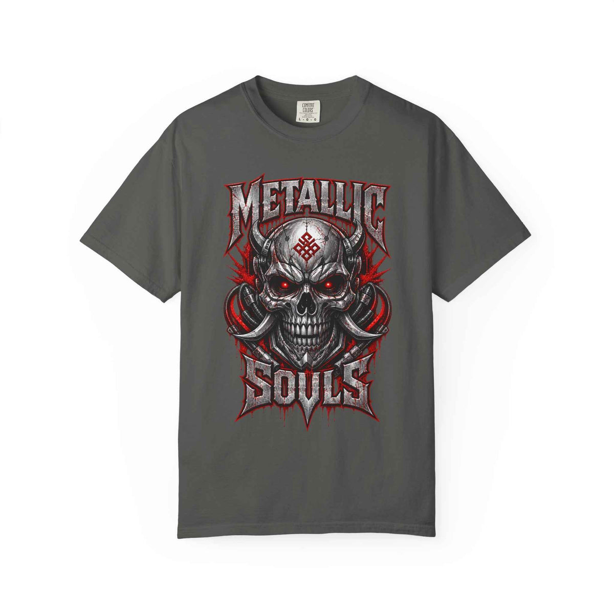 Metallic Souls Skull T-Shirt — Gothic Heavy Metal Band Tee
