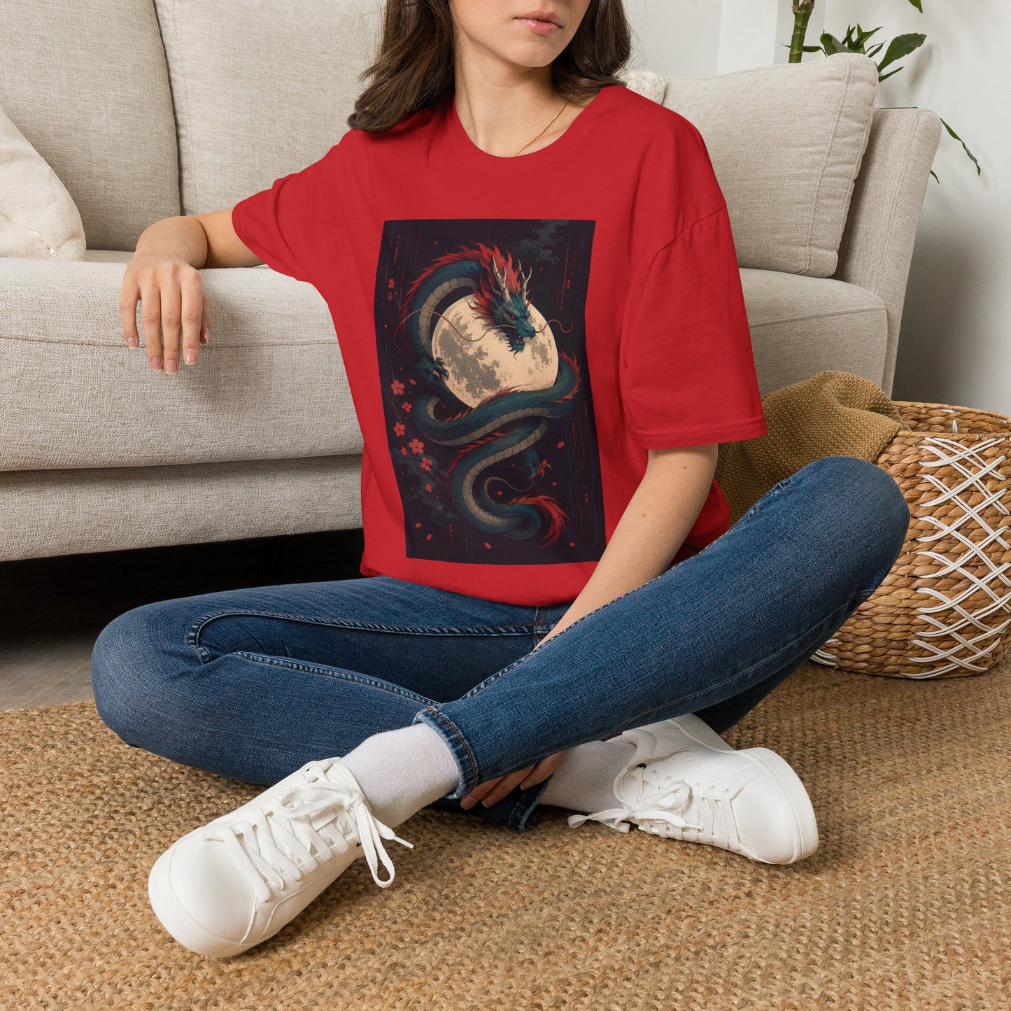 Dragon Moon T-Shirt — Mystical Japanese Serpent Design