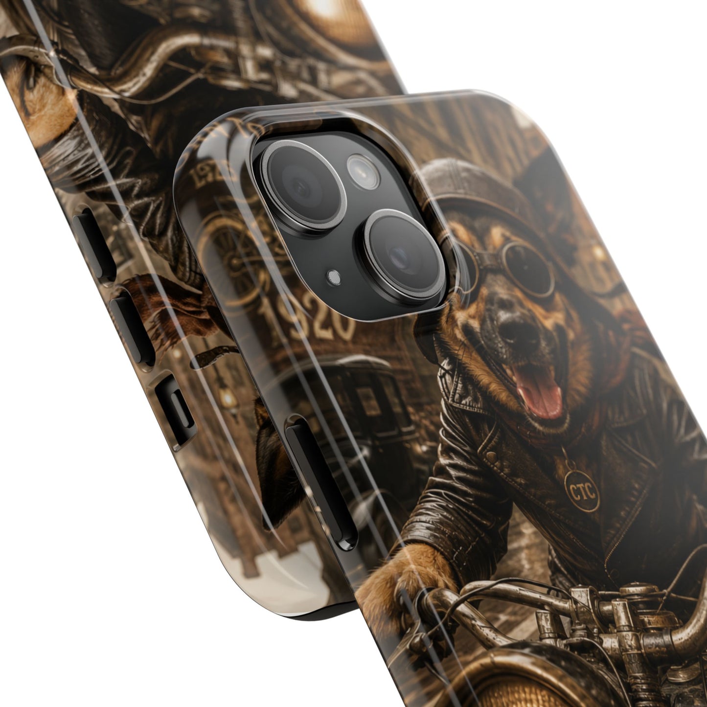 Phone Case — Biker Dog Riding Motorcycle Protective Tough Cover