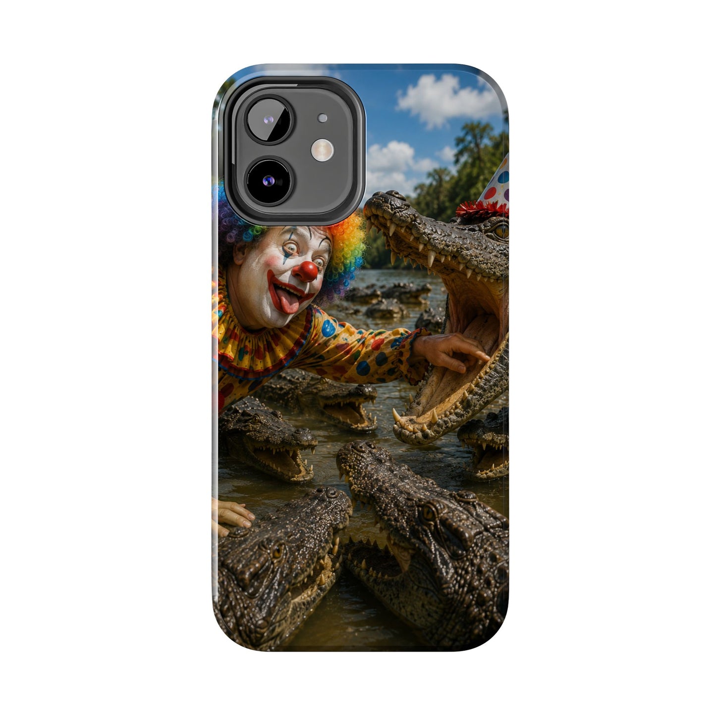 Creepy Clown Alligator Tough Phone Case — Horror Phone Cover for Scary Fans