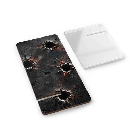 Phone Stand — Bullet Hole Grunge Metal Design Acrylic Mobile Display Stand