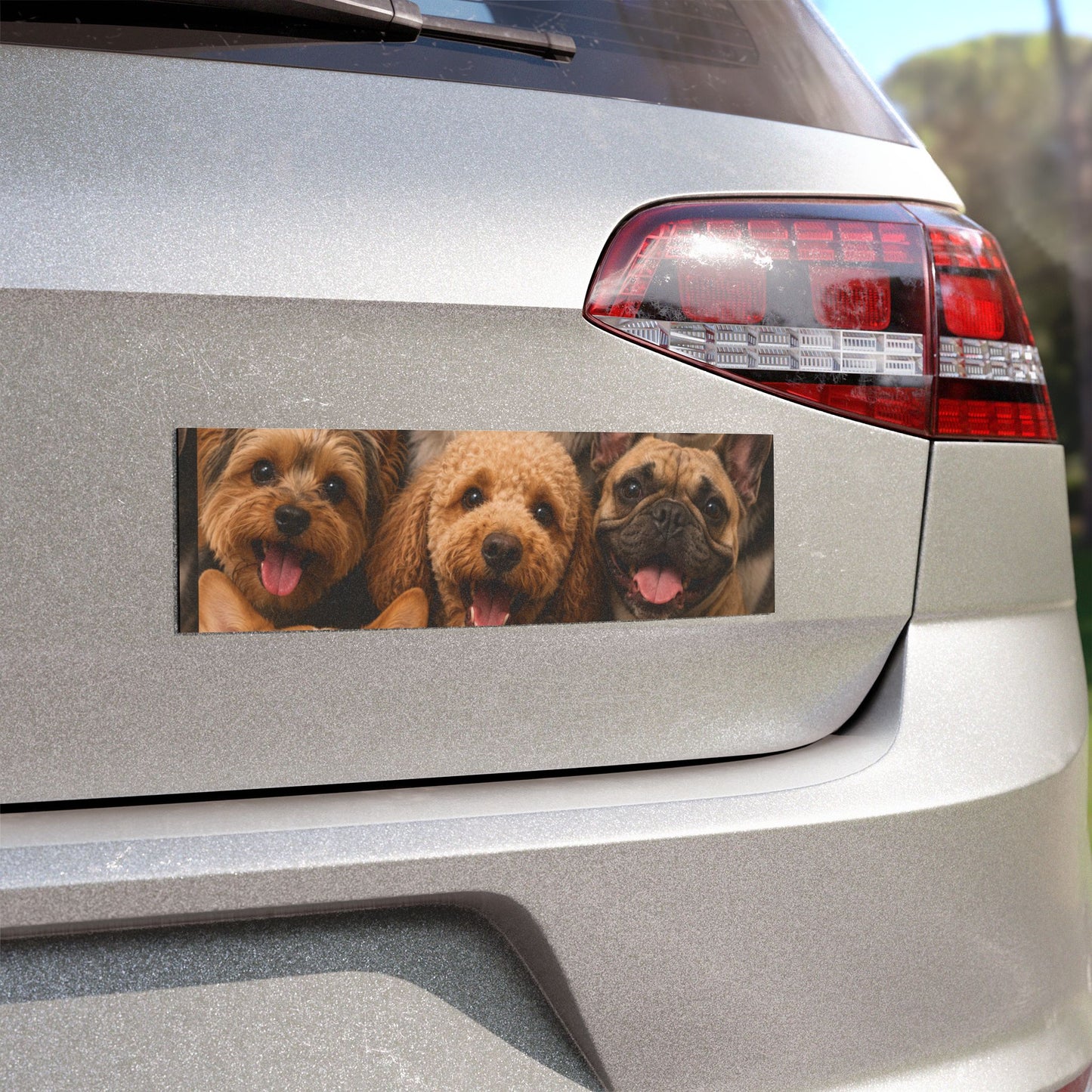Dog Collage Car Magnet — Cute Smiling Dogs Vehicle Decor for Pet Lovers