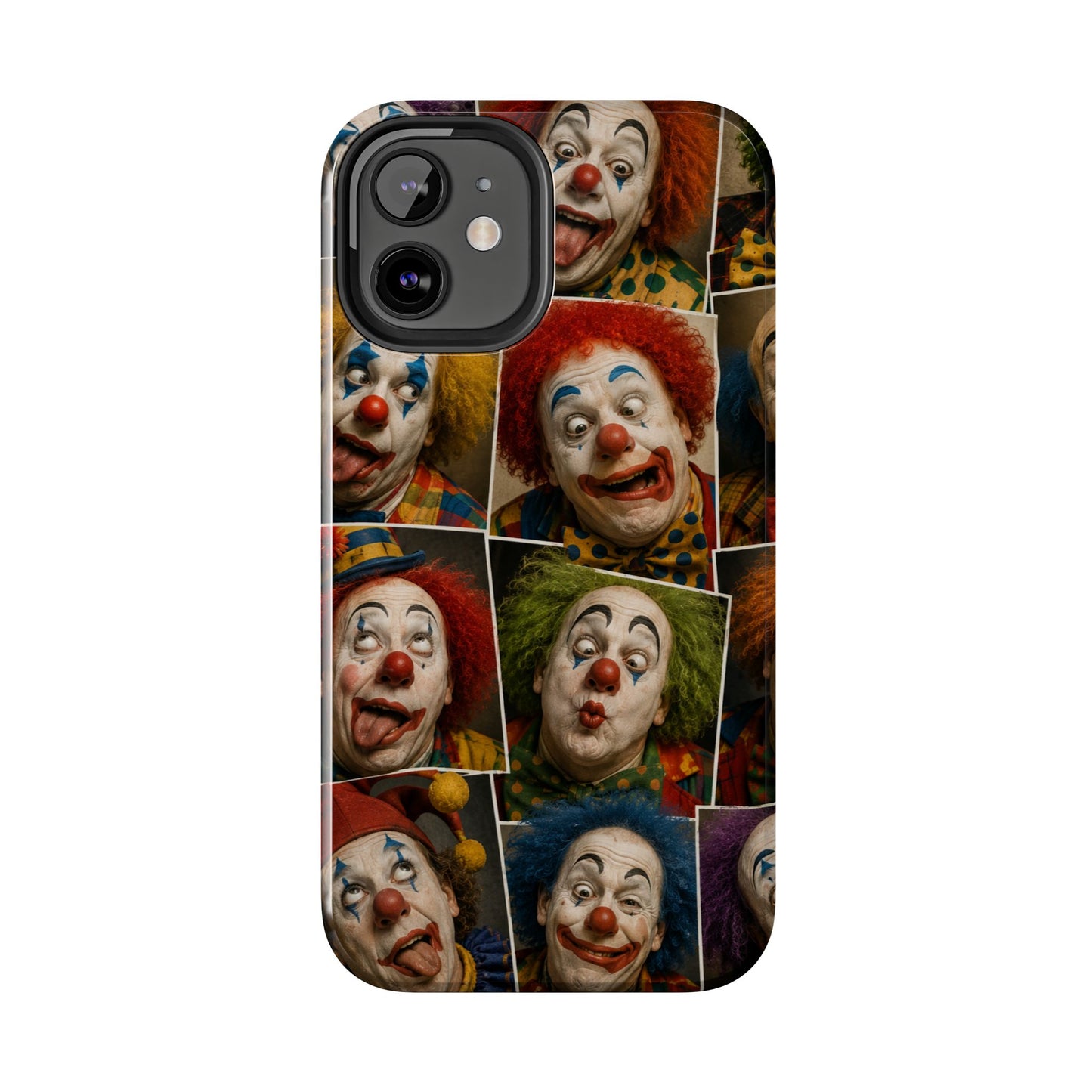 Clown Collage Tough Phone Case — Retro Carnival Horror Pattern