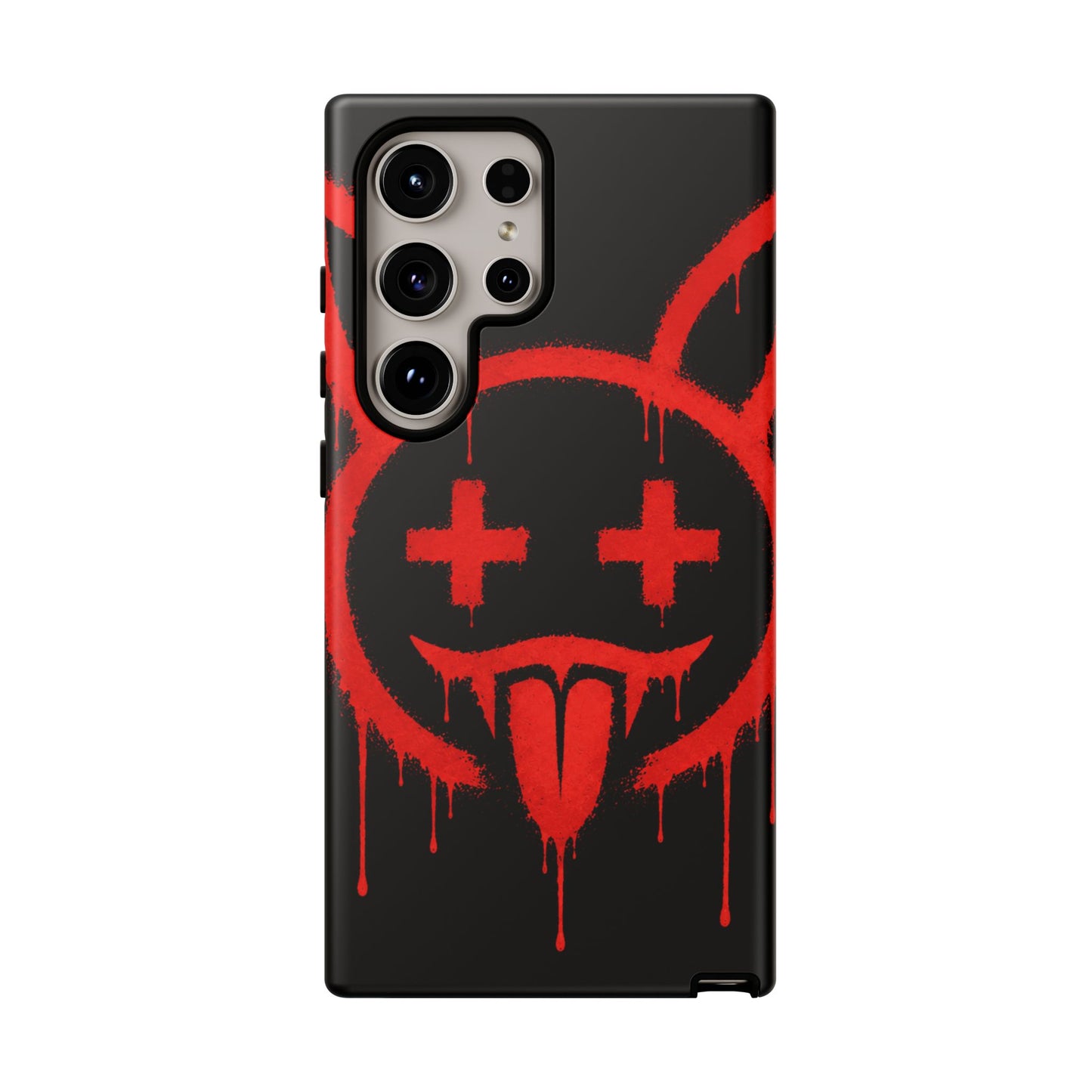 Phone Case - Metallic Souls Red Drip Smiley Graffiti Design