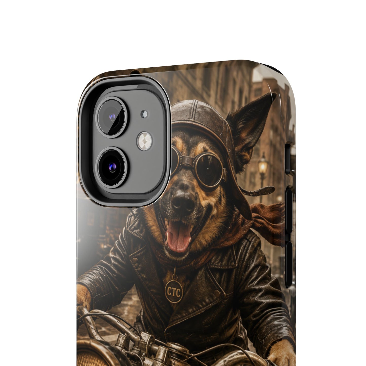 Phone Case — Biker Dog Riding Motorcycle Protective Tough Cover