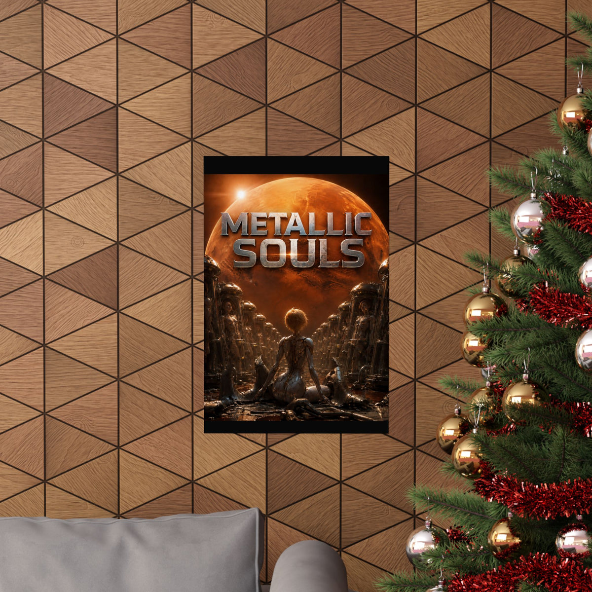 Metallic Souls Matte Poster — Sci‑Fi Planet Artwork