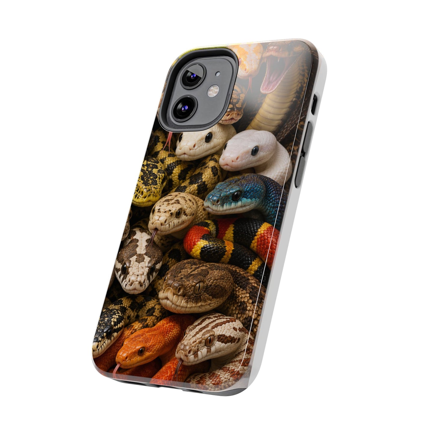 Snake Pattern Tough Phone Case — Colorful Snakes Protective Phone Cover