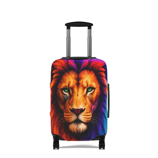 Lion Face Luggage Cover — Vibrant Rainbow Mane Travel Protector