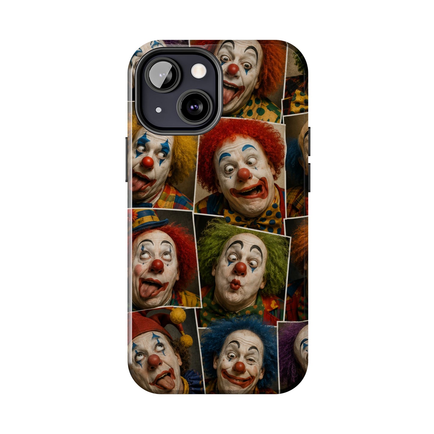 Clown Collage Tough Phone Case — Retro Carnival Horror Pattern