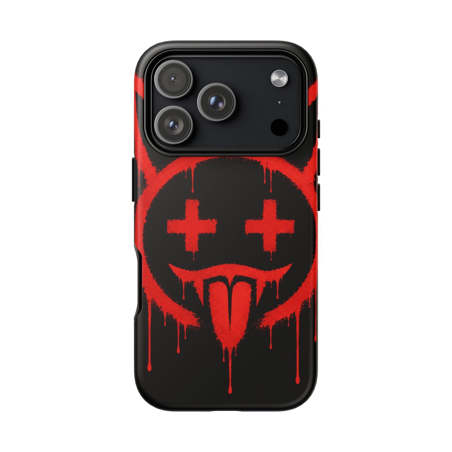 Phone Case - Metallic Souls Red Drip Smiley Graffiti Design