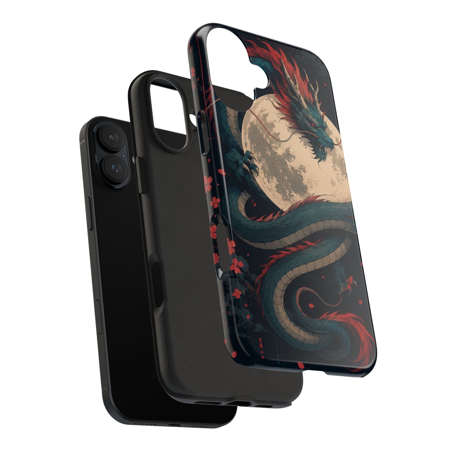 Dragon Moon Phone Case — Mythic Asian Serpent Design Tough Case