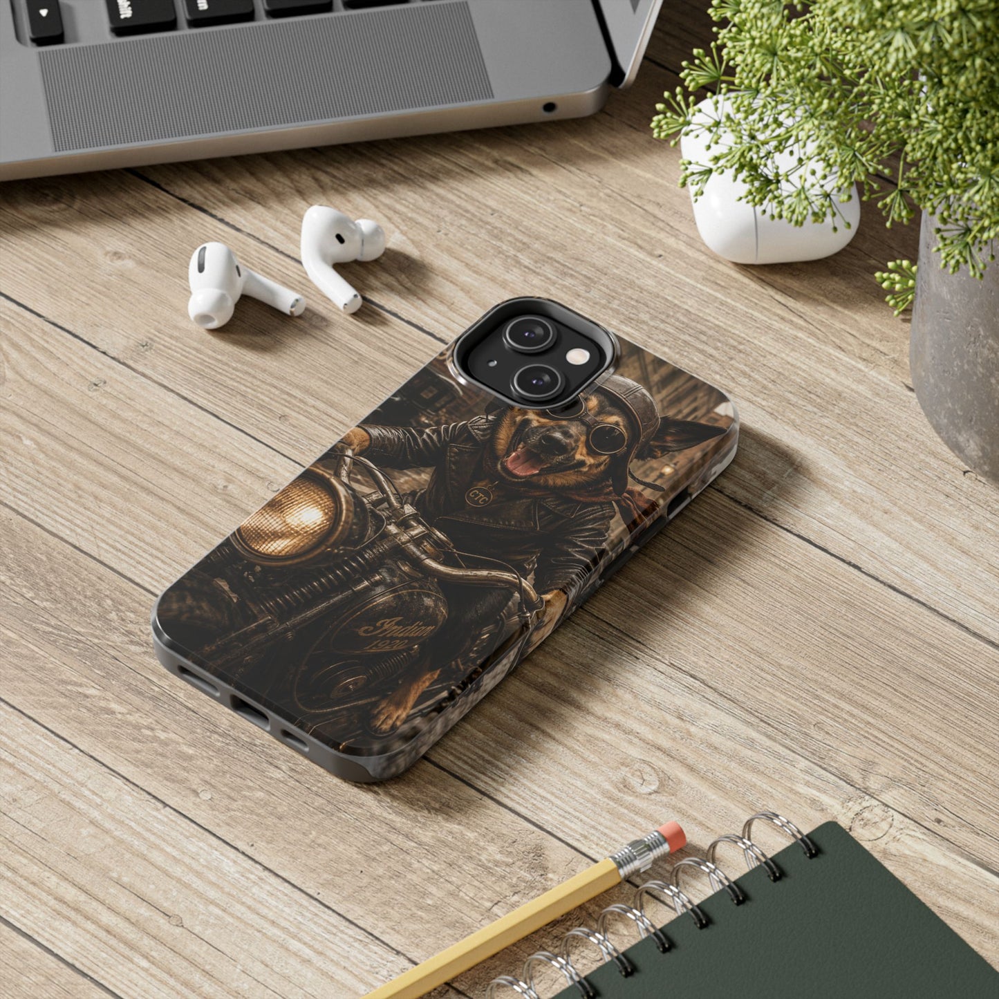 Phone Case — Biker Dog Riding Motorcycle Protective Tough Cover
