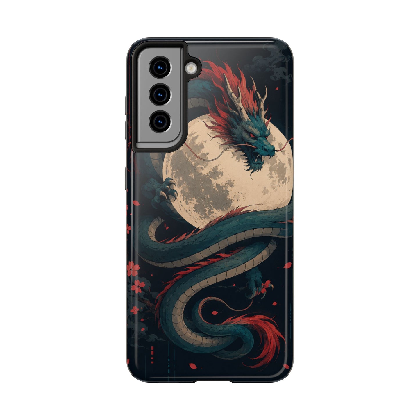 Dragon Moon Phone Case — Mythic Asian Serpent Design Tough Case