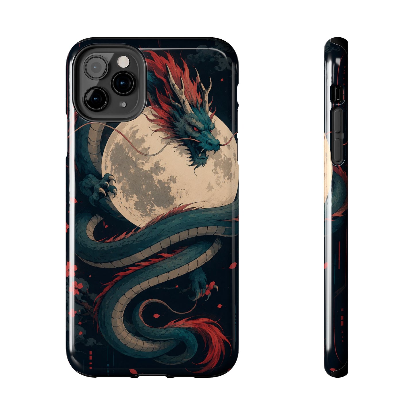 Dragon Moon Phone Case — Mythic Asian Serpent Design Tough Case