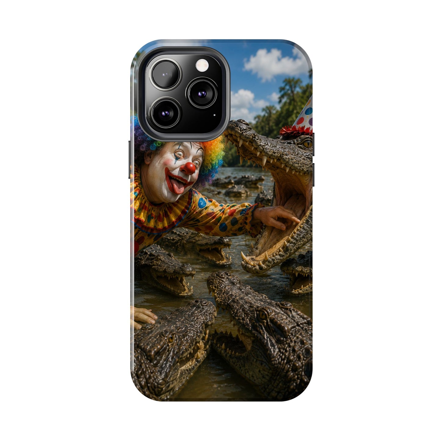 Creepy Clown Alligator Tough Phone Case — Horror Phone Cover for Scary Fans