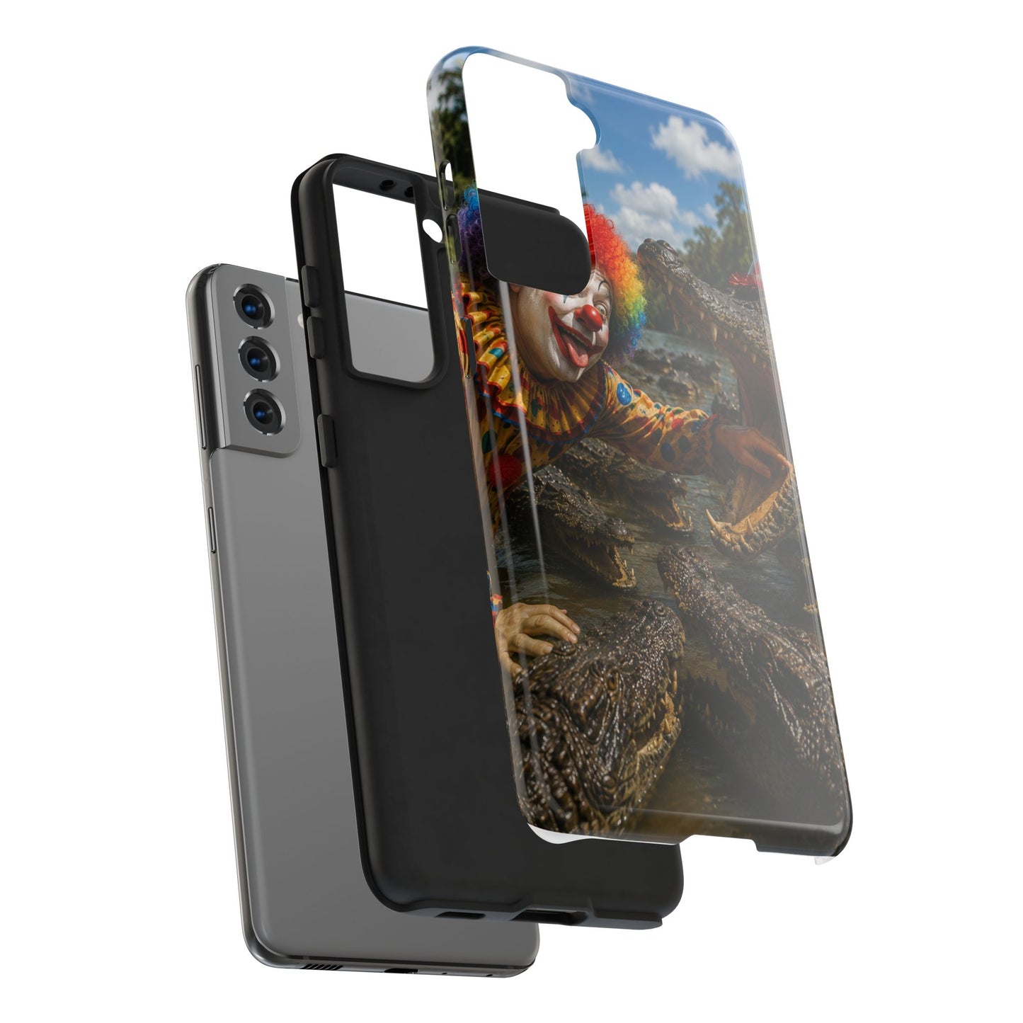 Creepy Clown Alligator Tough Phone Case — Horror Phone Cover for Scary Fans