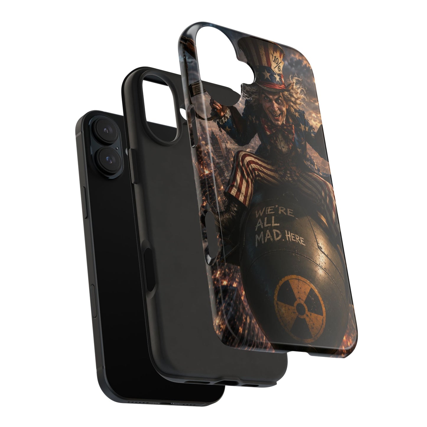 Tough Phone Case — Dark Uncle Sam 'We're All Mad Here' Nuclear Bomb Design