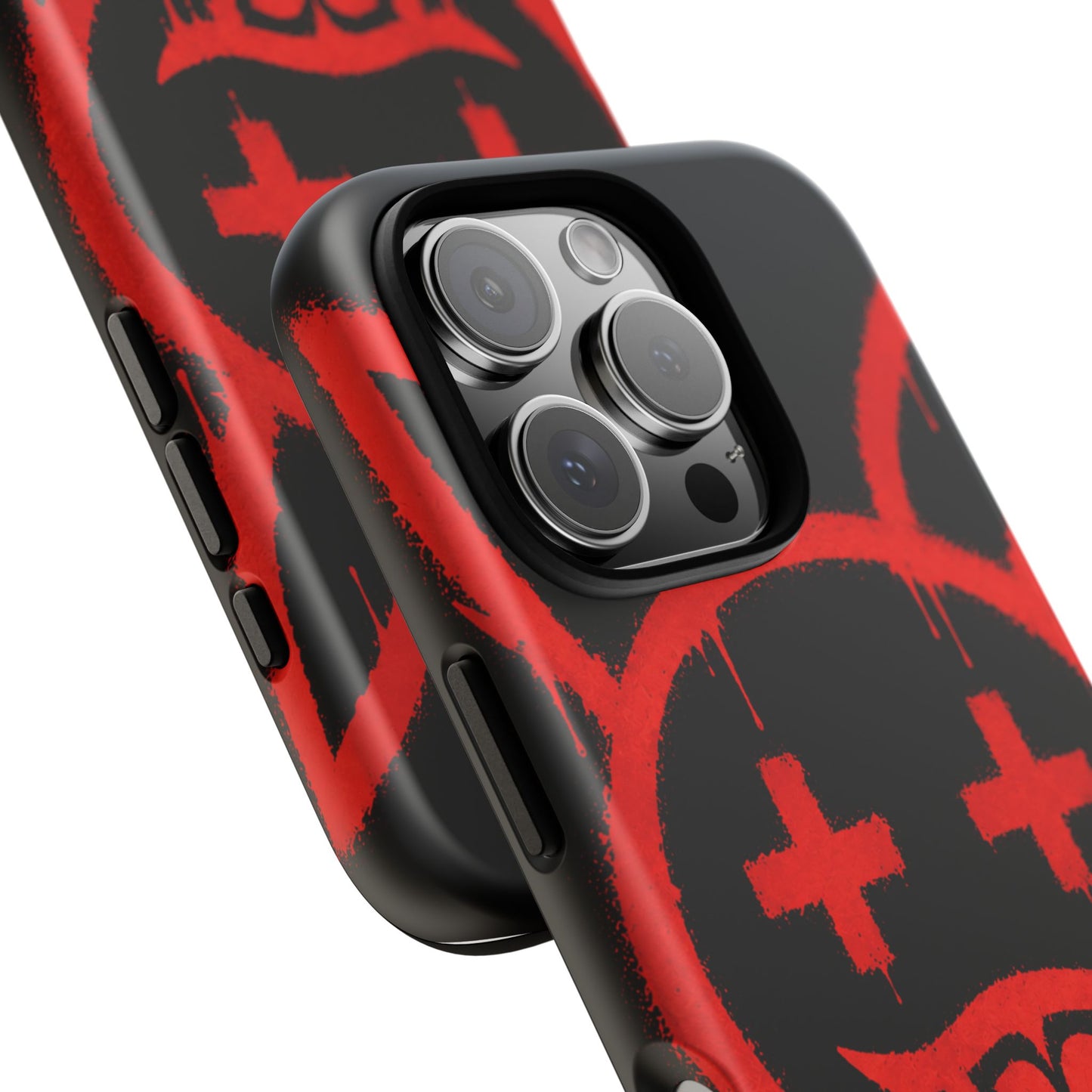 Phone Case - Metallic Souls Red Drip Smiley Graffiti Design