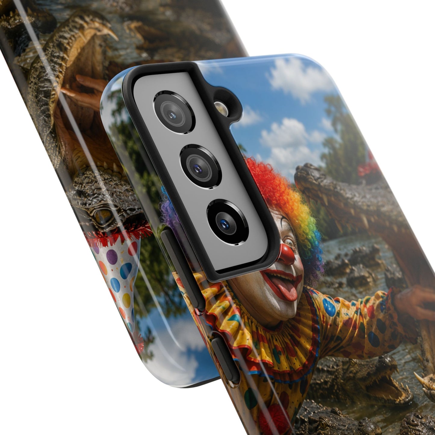 Creepy Clown Alligator Tough Phone Case — Horror Phone Cover for Scary Fans