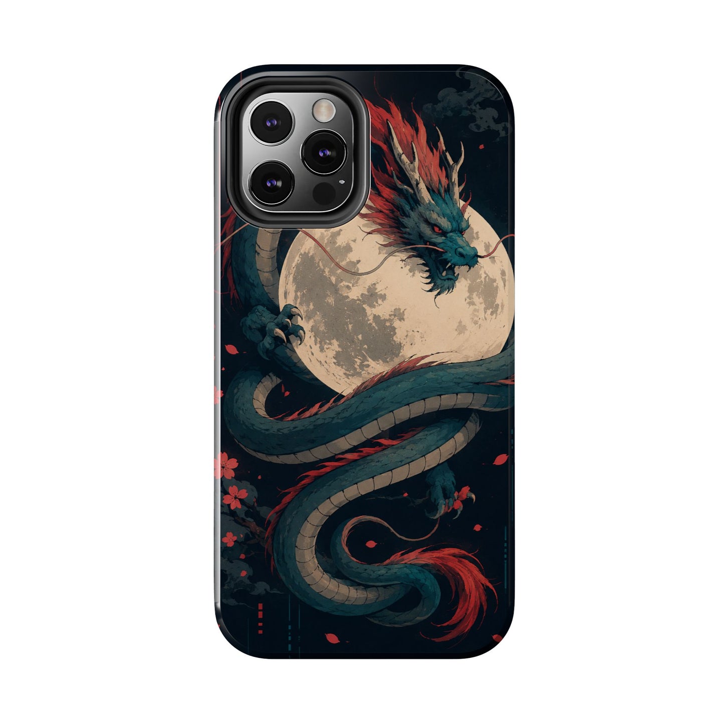 Dragon Moon Phone Case — Mythic Asian Serpent Design Tough Case