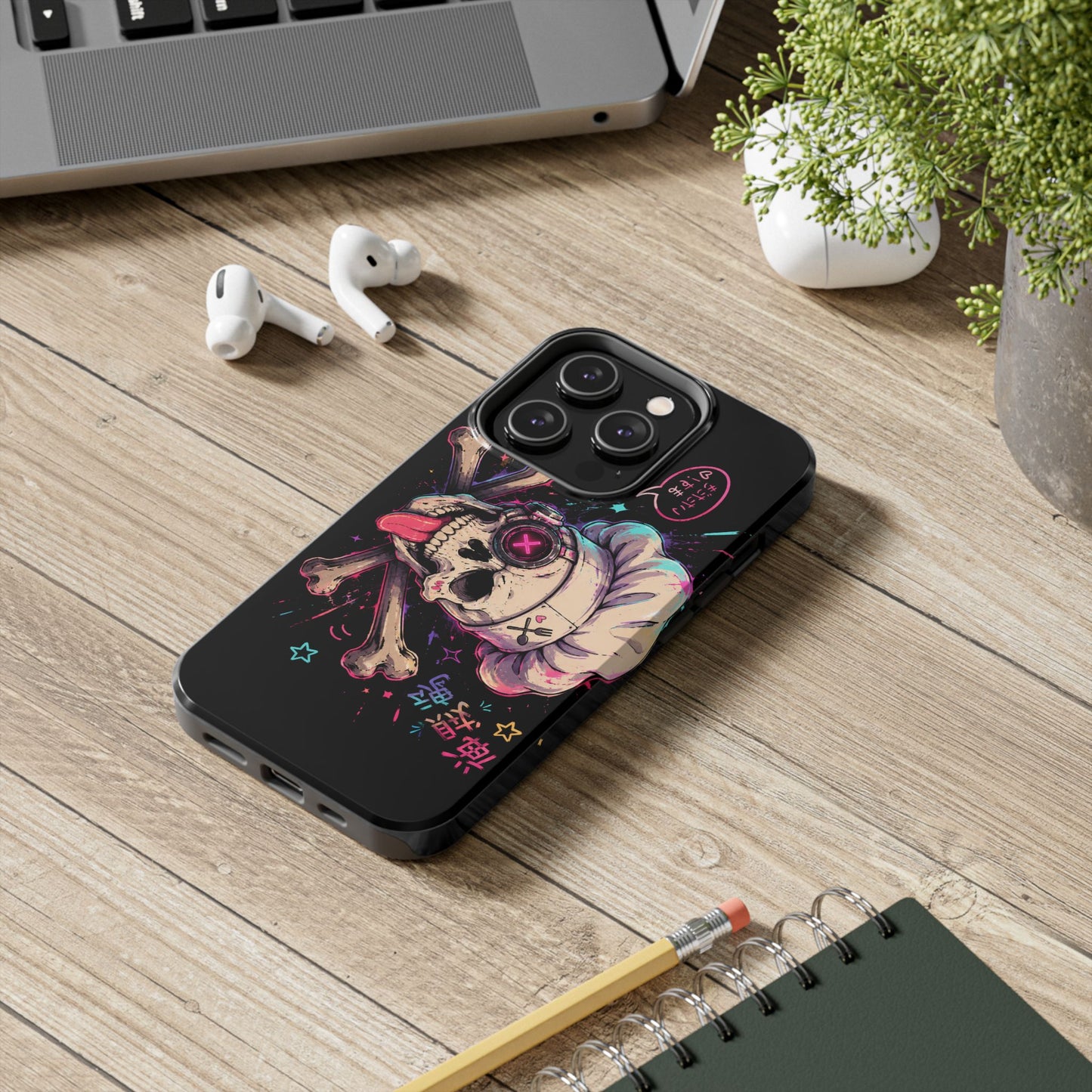 Skull & Crossbones Tough Phone Case — Neon Kawaii Punk Protection