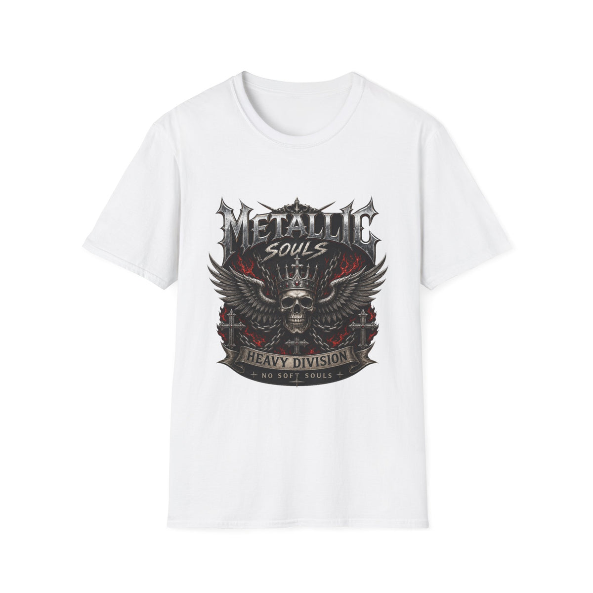 Metallic Souls Skull Tee — Heavy Metal Band Graphic T-Shirt