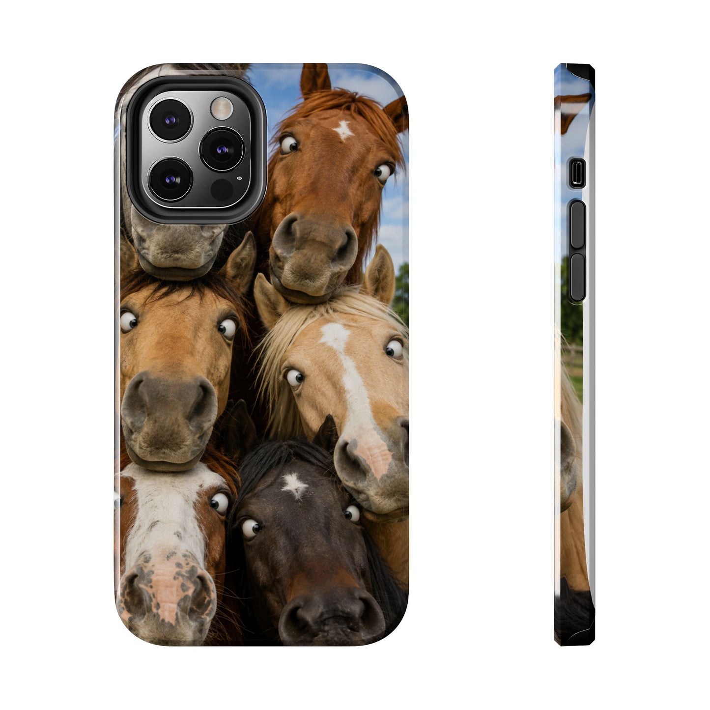 Horse Herd Phone Case — Funny Goofy Horses Tough Protective Cover