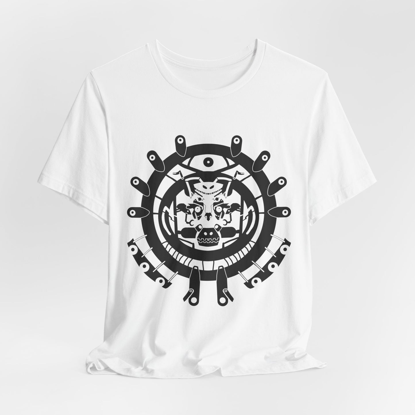 Aztec Jaguar Mandala T-Shirt — Tribal Sun Glyph Graphic Tee