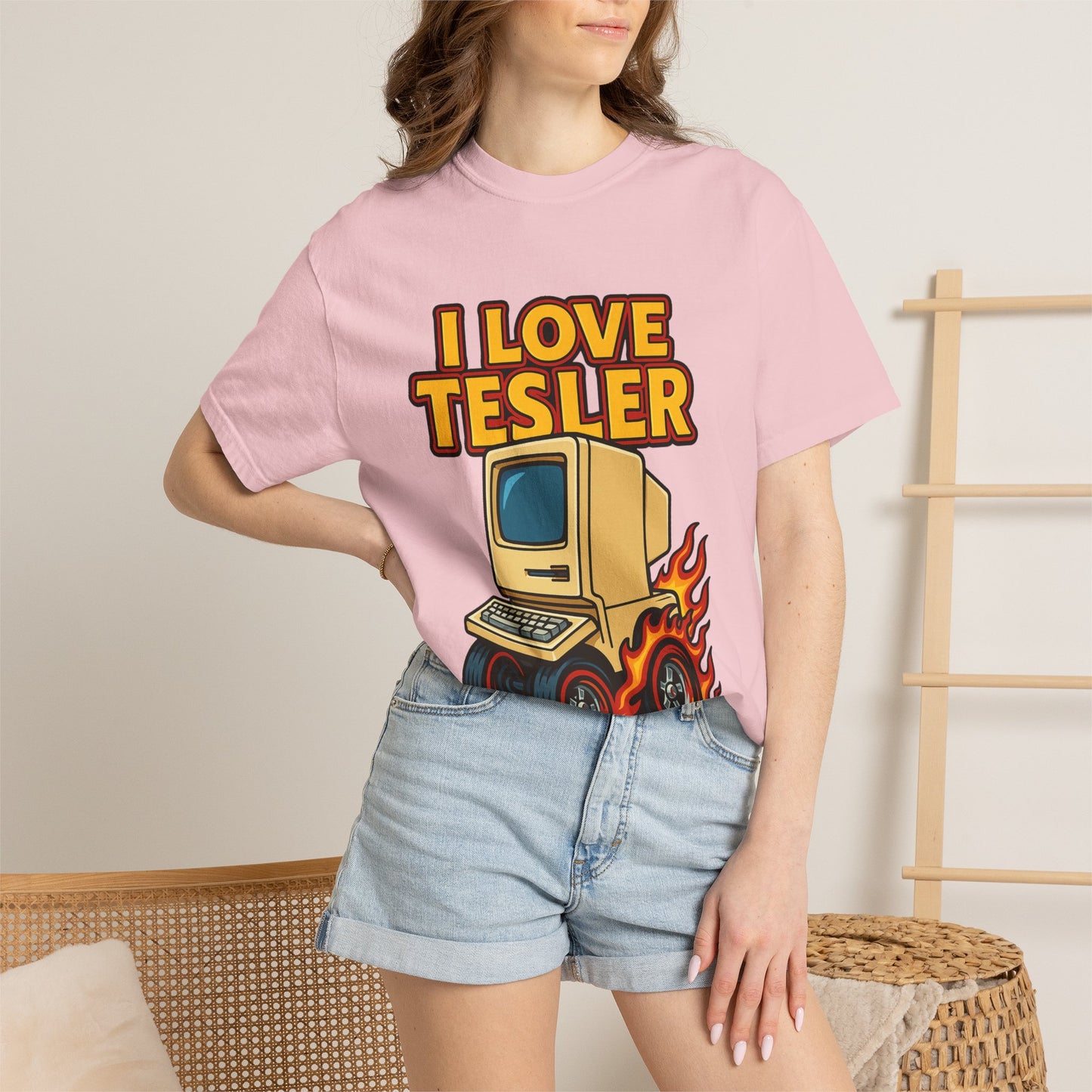 I Love Tesler Vintage Computer Tee — Retro Tech Graphic T-Shirt