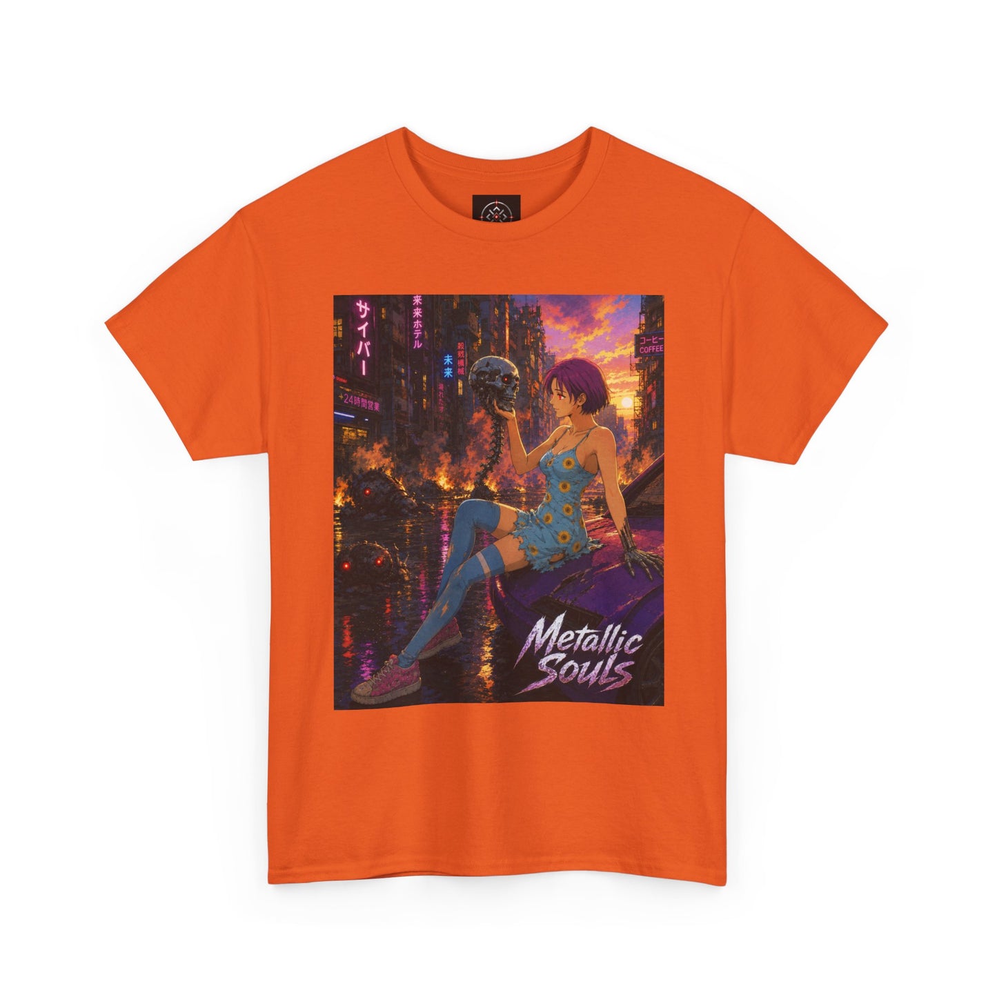 Metallic Souls Tee — Cyberpunk Anime Graphic T-Shirt