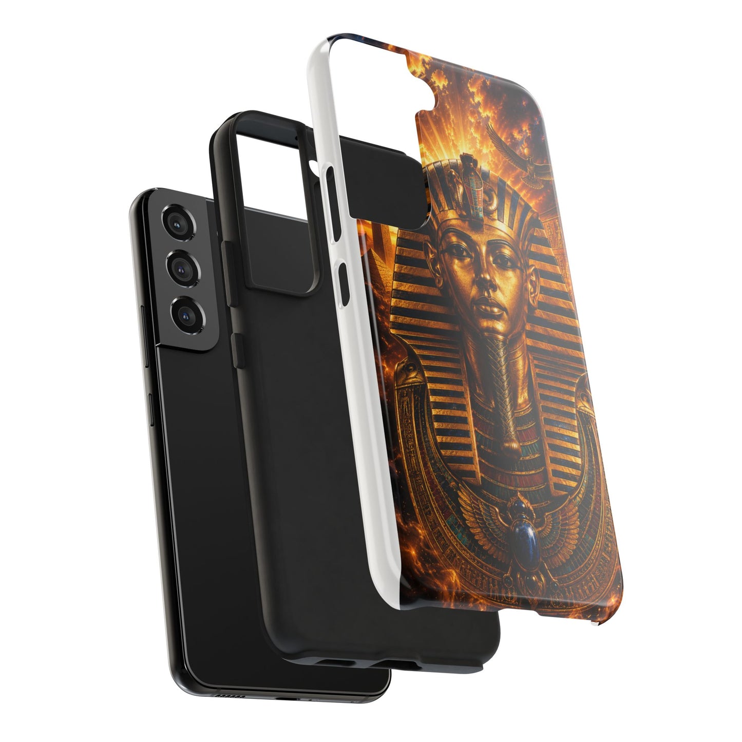 Egyptian Pharaoh Tough Phone Case — Protective Golden Tutankhamun Design
