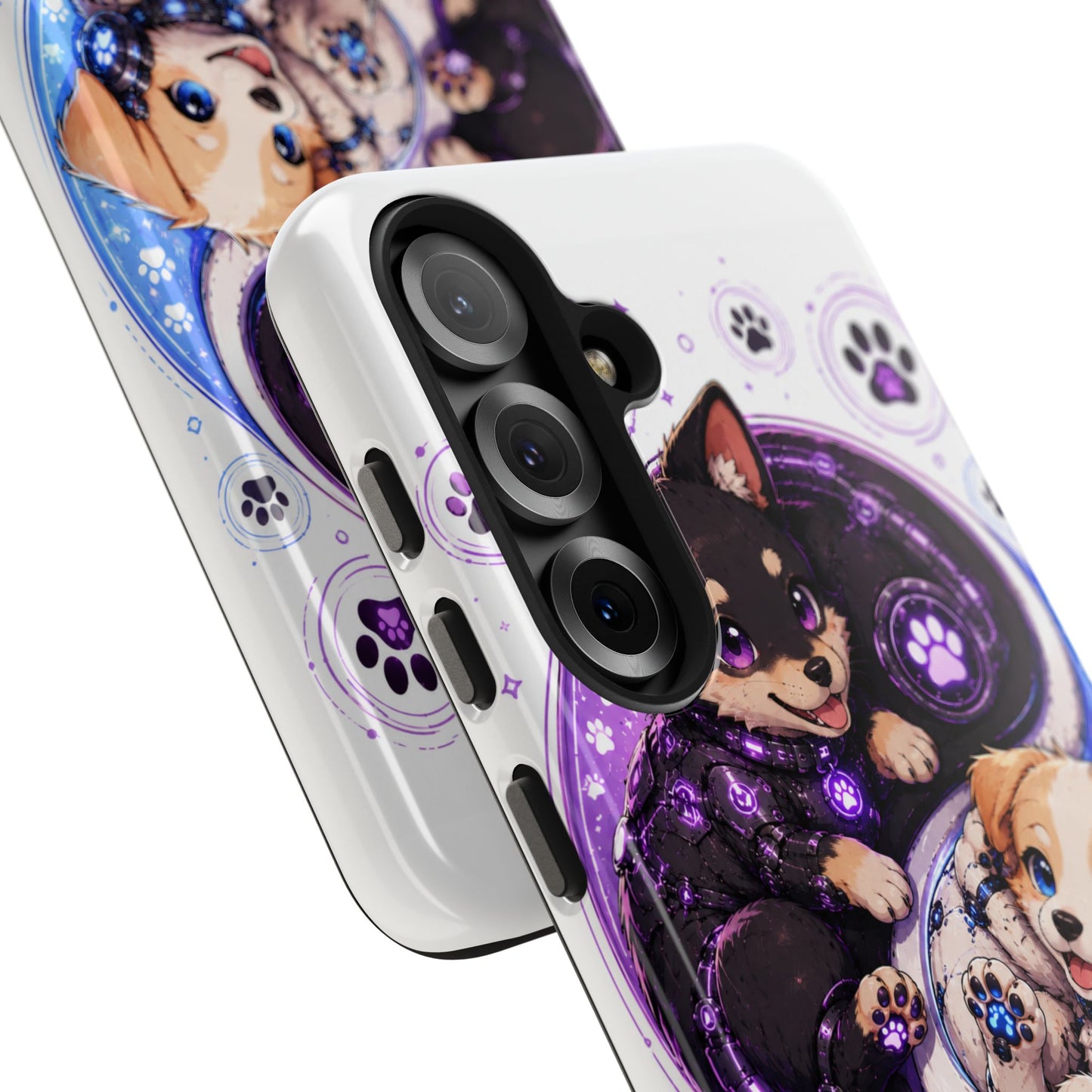 Yin Yang Puppy Tough Phone Case — Cute Paw Print Dog Protector