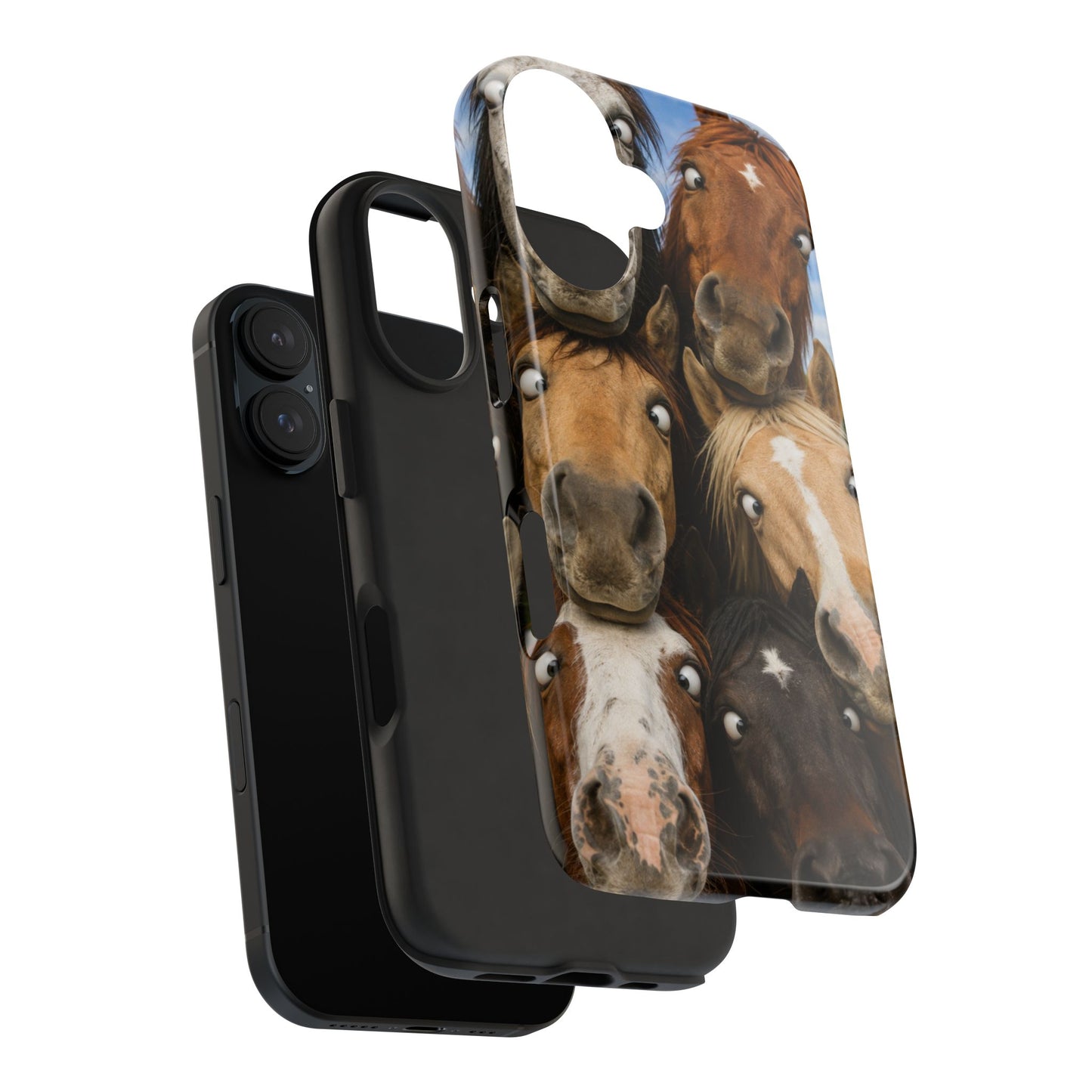Horse Herd Phone Case — Funny Goofy Horses Tough Protective Cover
