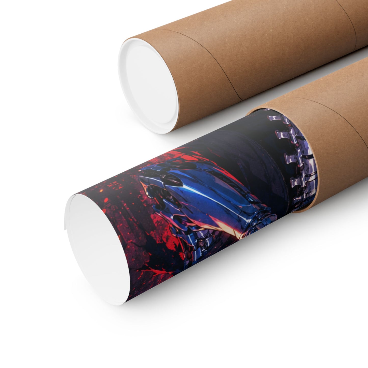 Metallic Souls Skull Poster — Gothic Anime Matte Vertical Wall Art