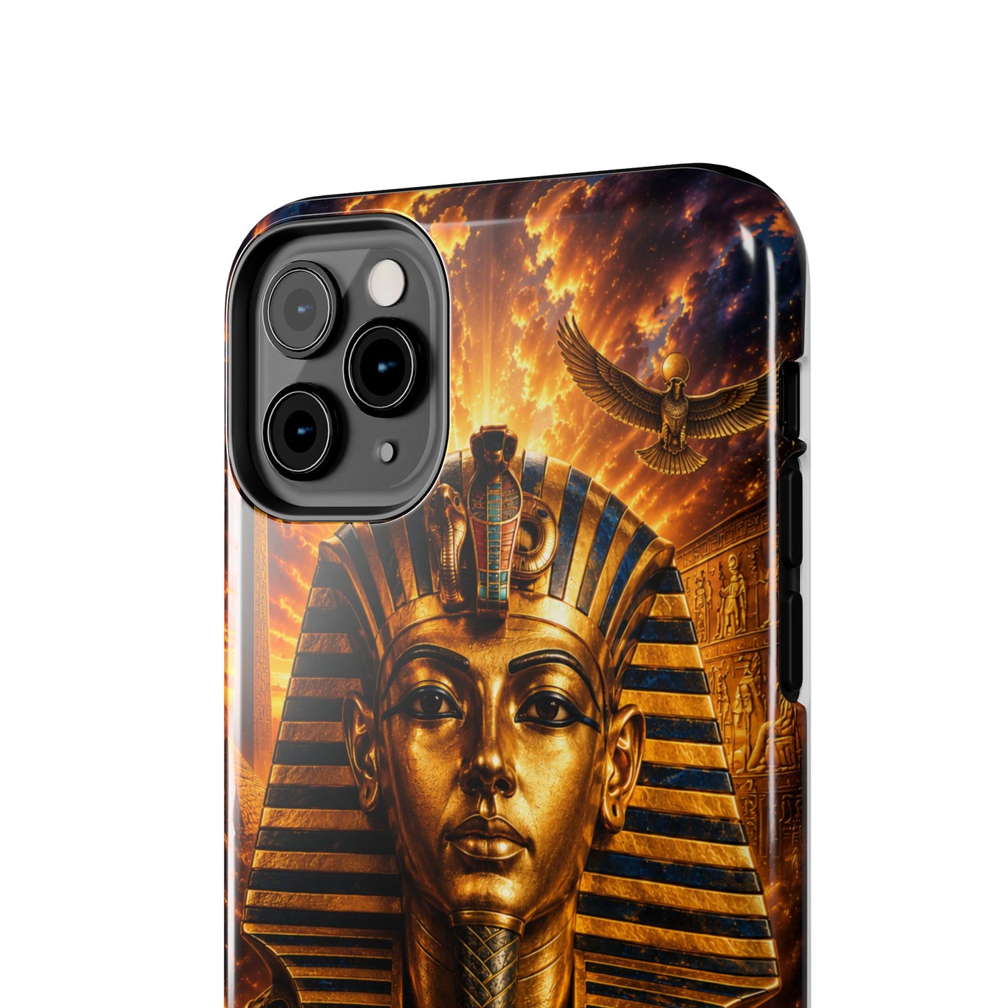 Egyptian Pharaoh Tough Phone Case — Protective Golden Tutankhamun Design