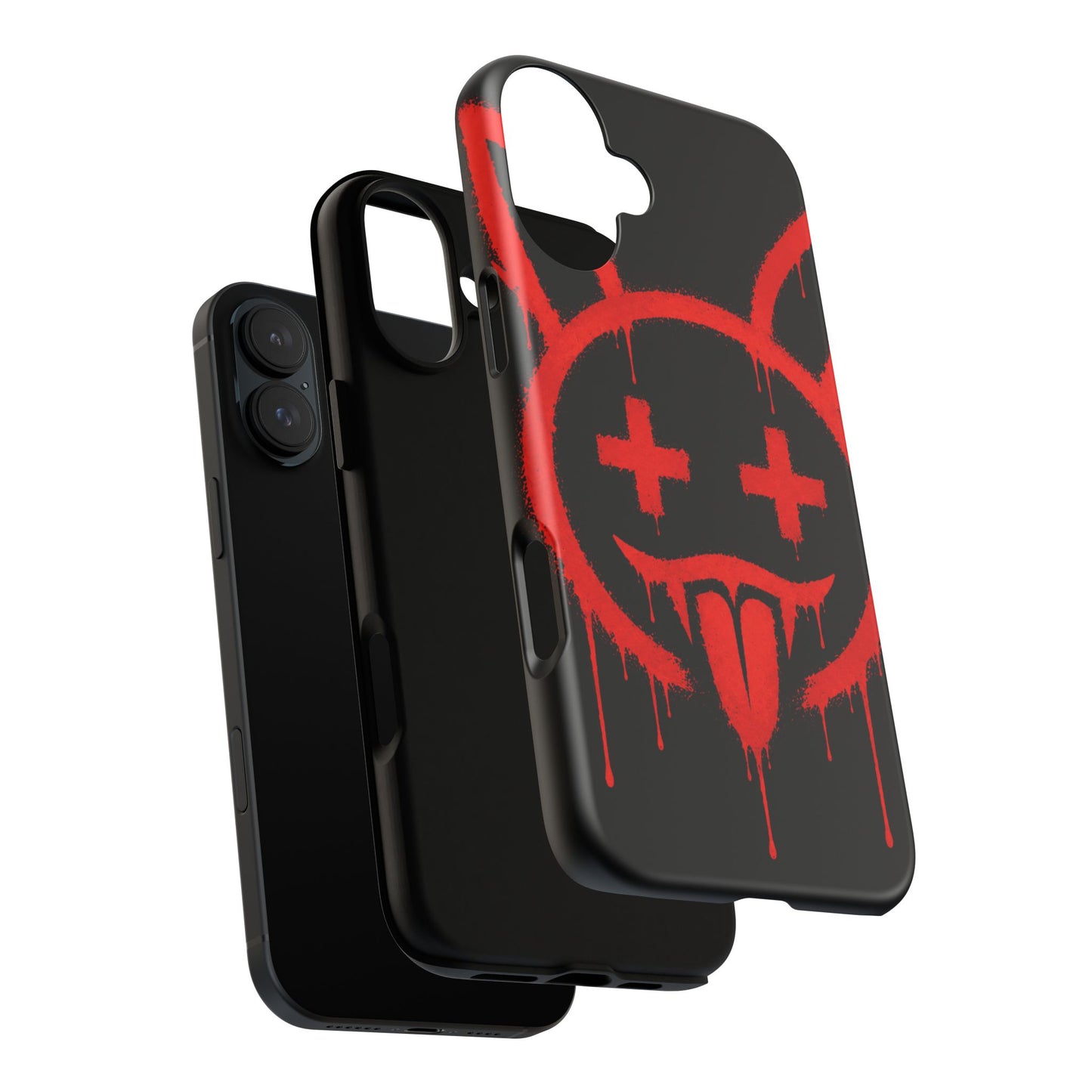 Phone Case - Metallic Souls Red Drip Smiley Graffiti Design