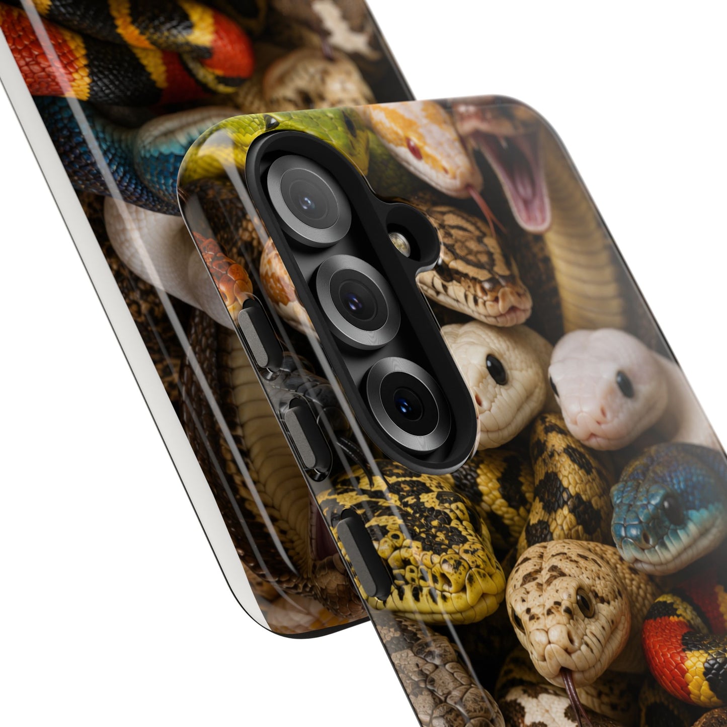 Snake Pattern Tough Phone Case — Colorful Snakes Protective Phone Cover