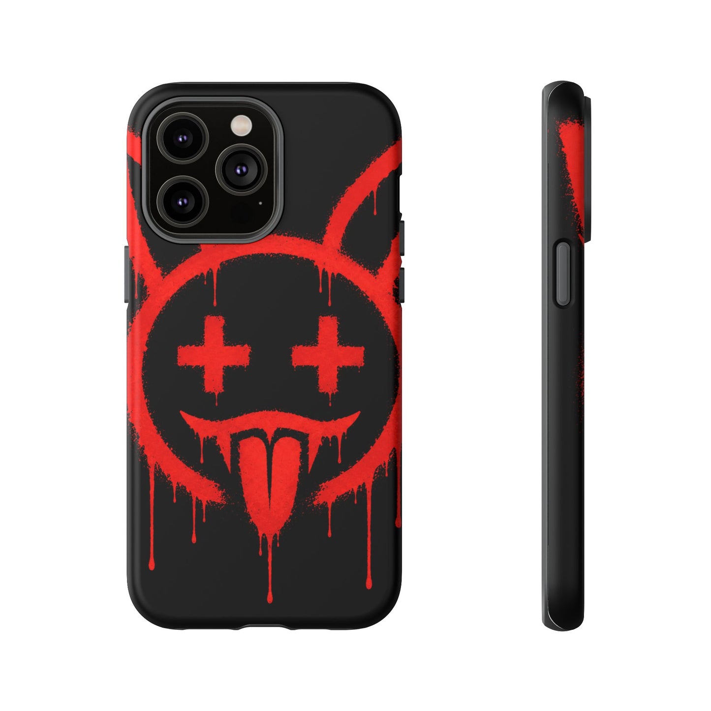Phone Case - Metallic Souls Red Drip Smiley Graffiti Design