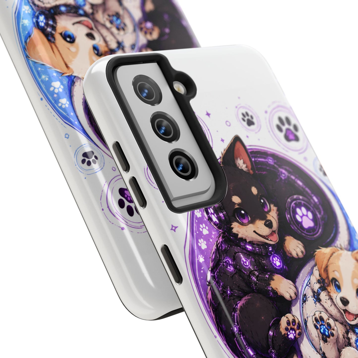 Yin Yang Puppy Tough Phone Case — Cute Paw Print Dog Protector