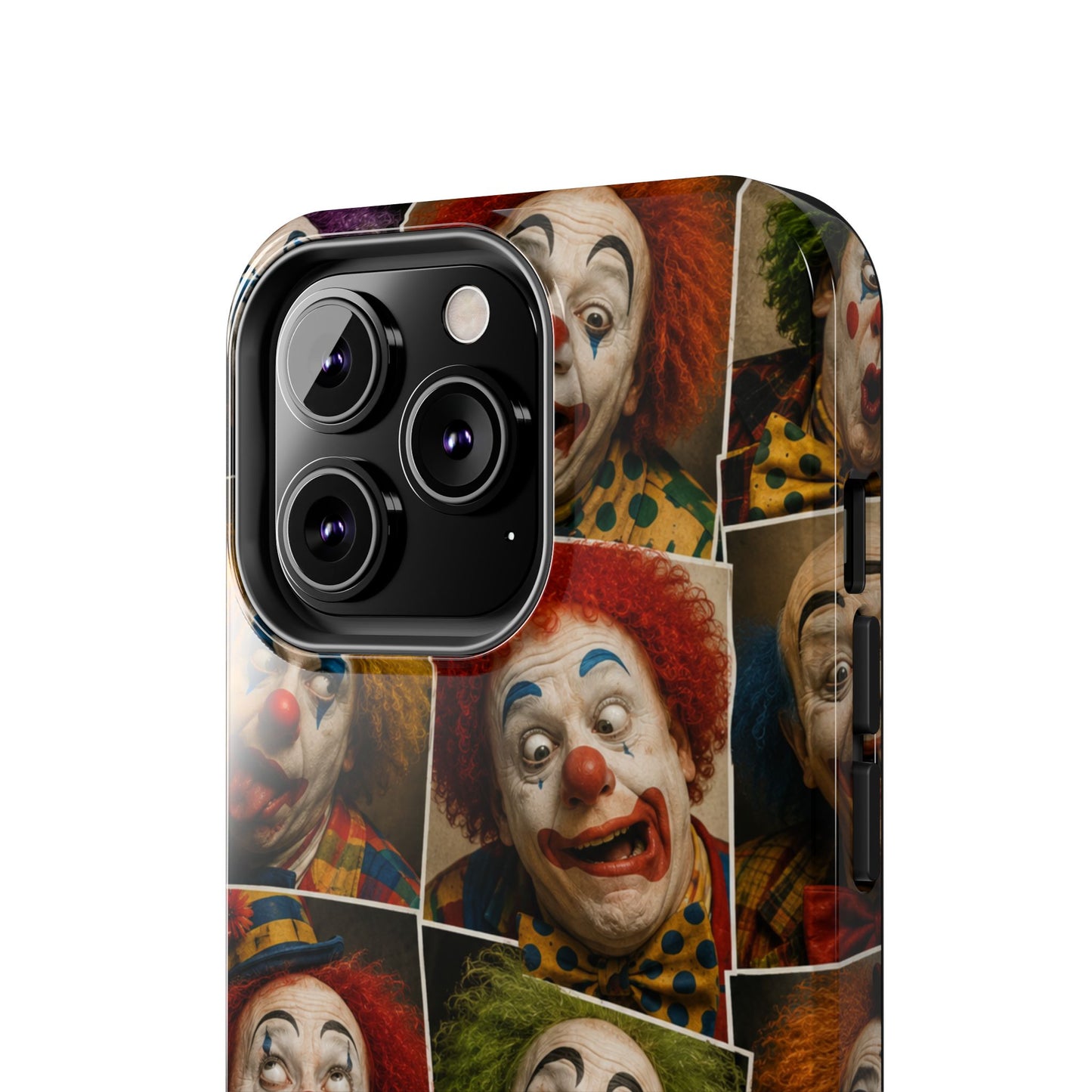 Clown Collage Tough Phone Case — Retro Carnival Horror Pattern