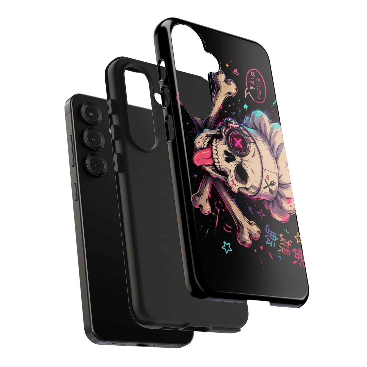 Skull & Crossbones Tough Phone Case — Neon Kawaii Punk Protection