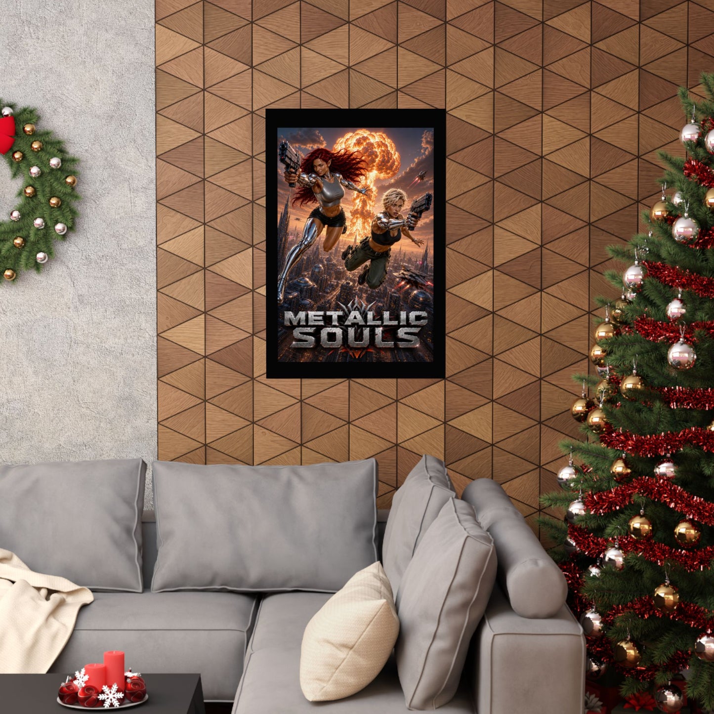 Metallic Souls Sci‑Fi Poster — Action Cyberpunk Movie Art