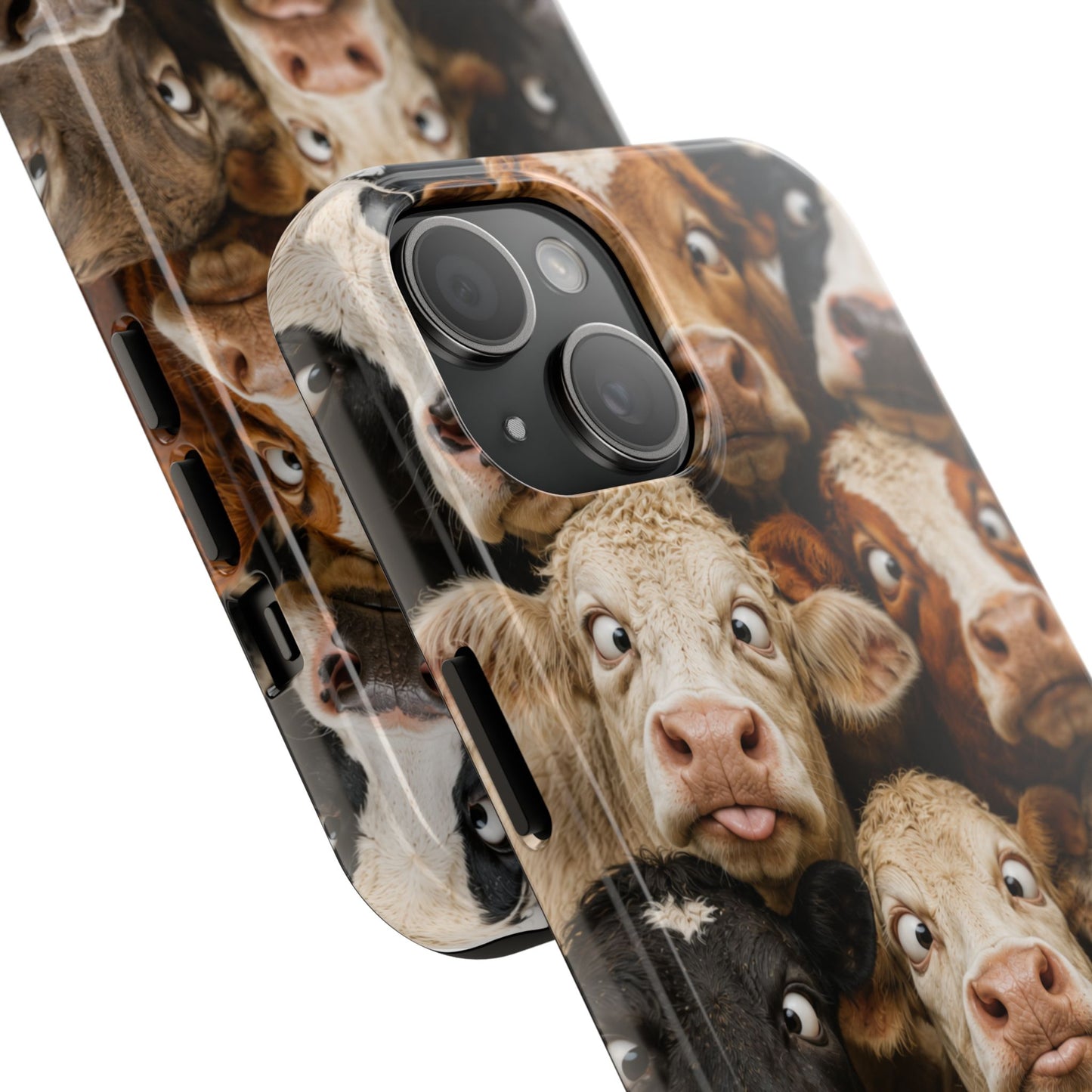 Cow Collage Tough Phone Case — Funny Farm Animal Protective Phone Cover