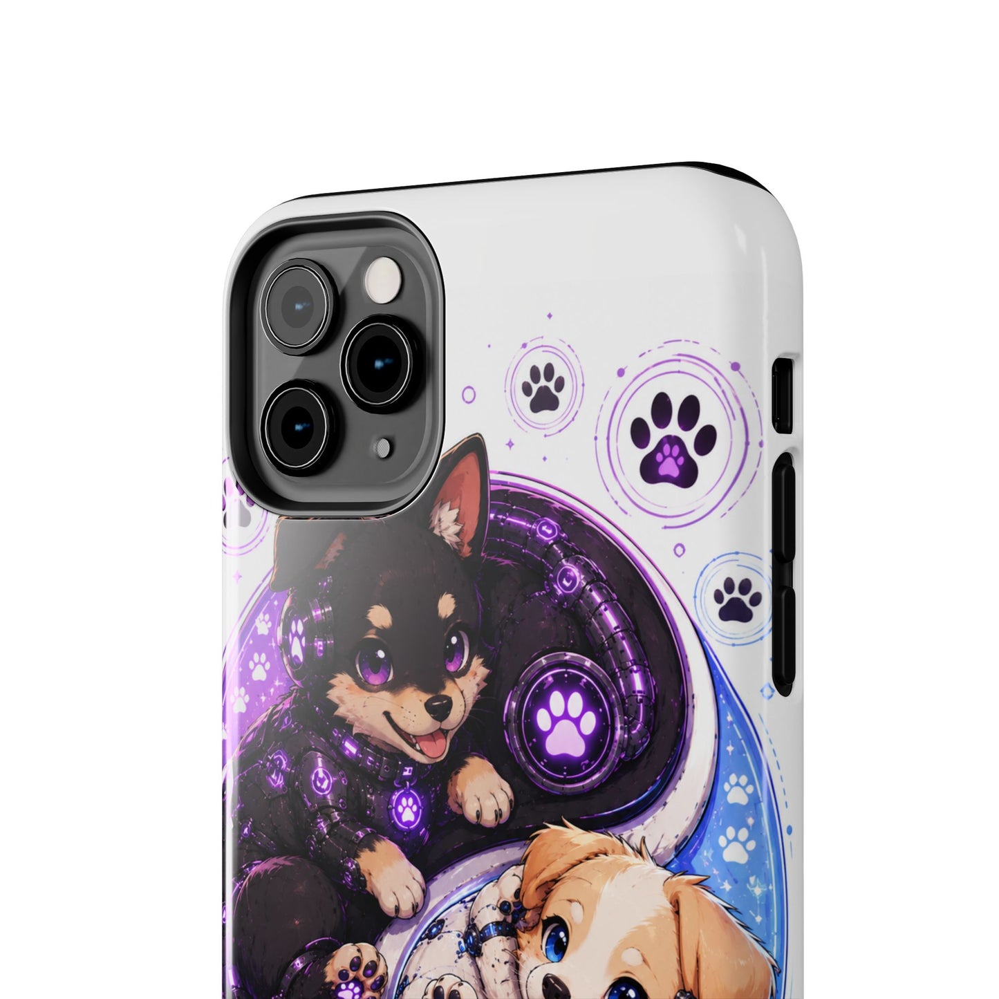 Yin Yang Puppy Tough Phone Case — Cute Paw Print Dog Protector